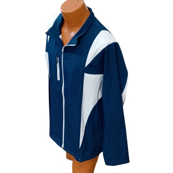 Team 365 Icon Colorblock Softshell Full Zip Jacket Men's XL Blue White TT82 NEW - Picture 5 of 8